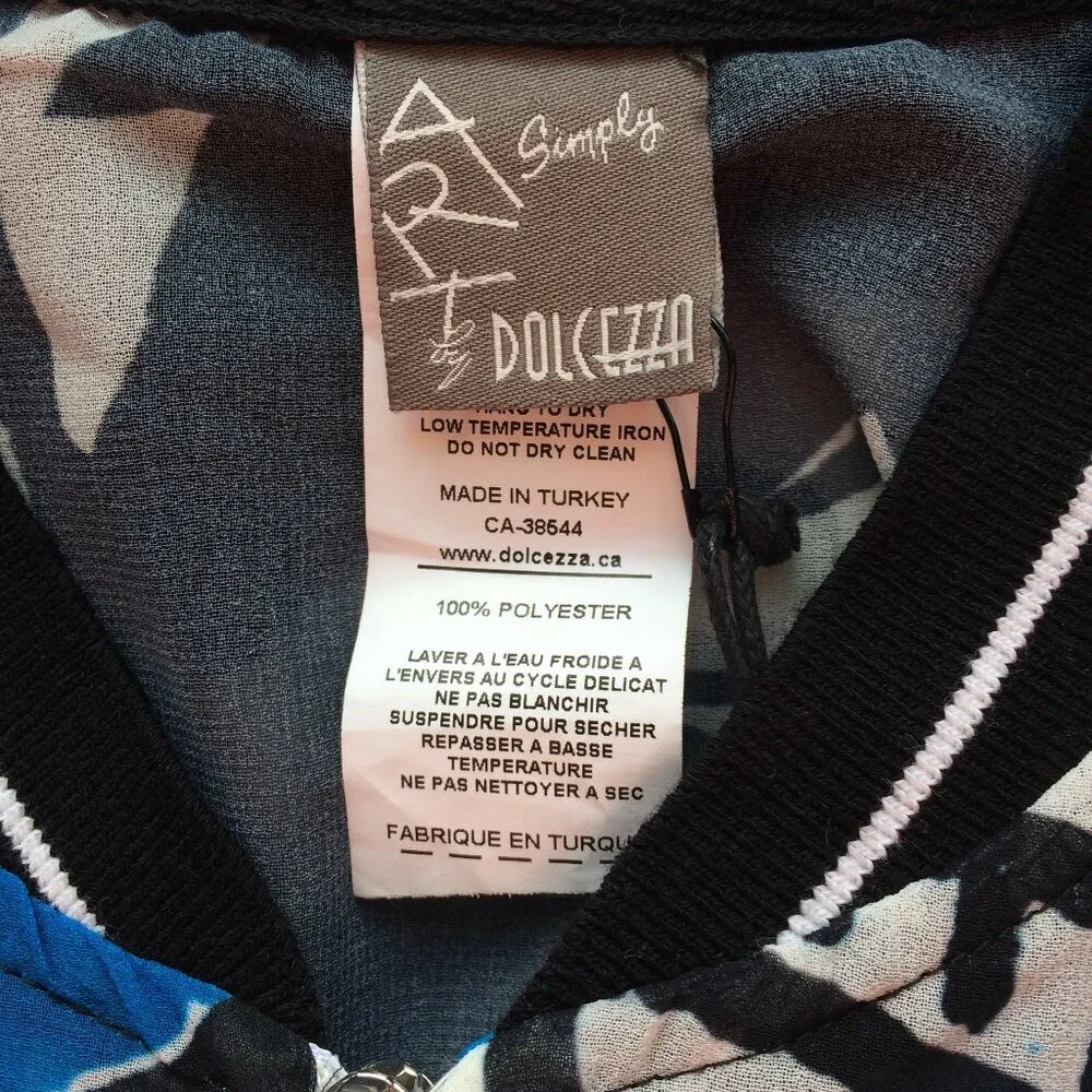 Simply Art by Dolcezza Sheer Jacket Small Multicolor Paris Zip Long Sleeve NWT - Picture 6 of 8